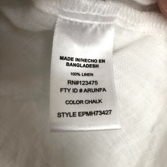 Ellen Tracy White Linen Tank Top - Picture 5 of 6